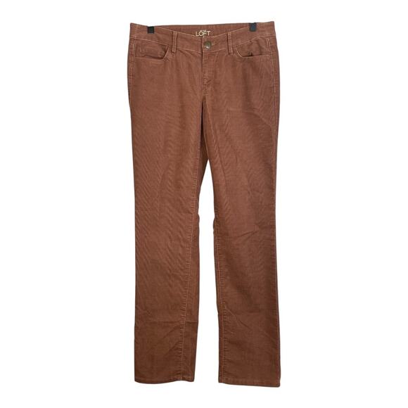 LOFT Curvy Straight Corduroy Rust Orange Pants Women’s Size 27 - Picture 1 of 4